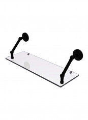 Prestige Que New Collection Floating Glass Shelf Black/Clear 24inch