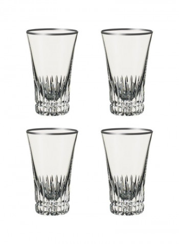 4-Piece Grand Royal Platinum Tall Glass Set Clear 400ml
