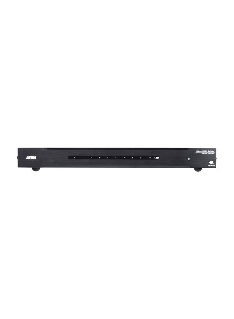 10-Port 4K HDMI Splitter 43.72x15.78x4.4cm Black