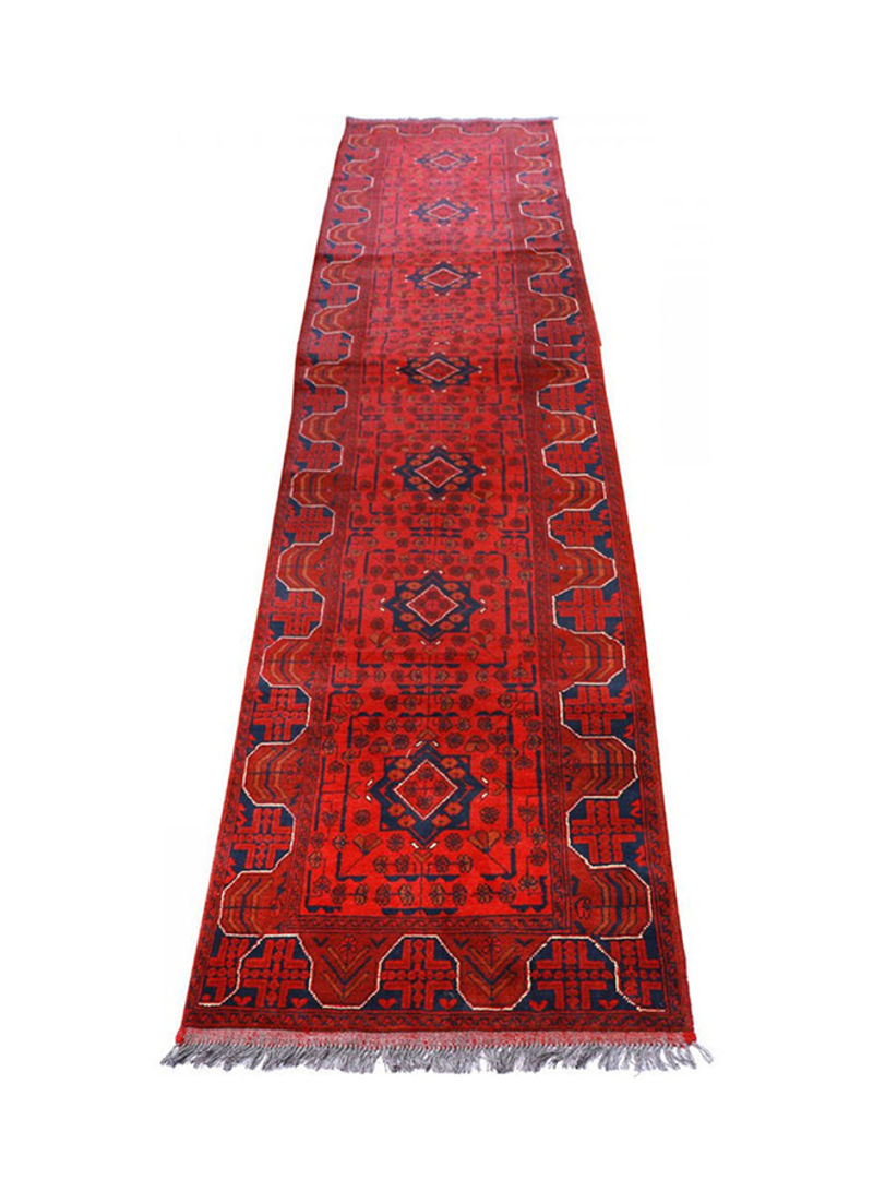 Al Fuad Beautiful Vegetable Dyed Caucasian Afghan Woollen Rug Multicolour 75x390cm