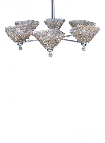 Six Inverted Pyramid Chandelier Silver 820x520millimeter