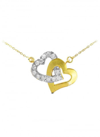 18 Karat Gold Diamonds Interlocking Hearts Necklace