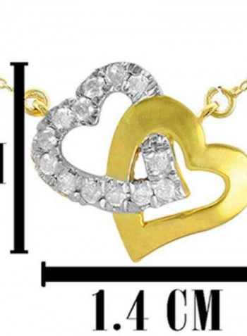 18 Karat Gold Diamonds Interlocking Hearts Necklace