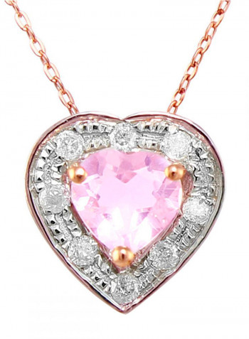 18K Gold Diamonds And Quartz Necklace