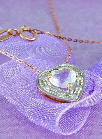 18K Gold Diamonds And Quartz Necklace