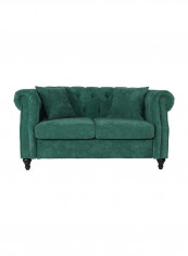 2 Seater David Fabric Sofa Green 140x80x75cm