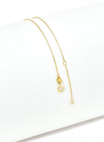 18 Karat Gold Blue Topaz Single Stone Necklace