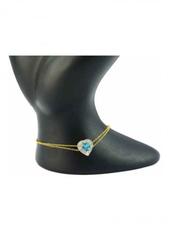18 Karat Gold Diamond And Topaz Studded Bracelet