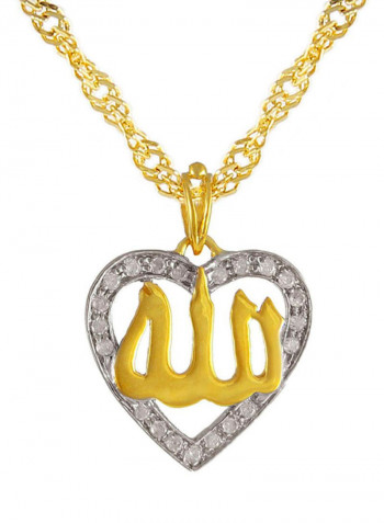 18K Gold Diamonds 3D Heart Necklace