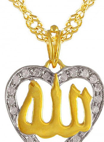 18K Gold Diamonds 3D Heart Necklace