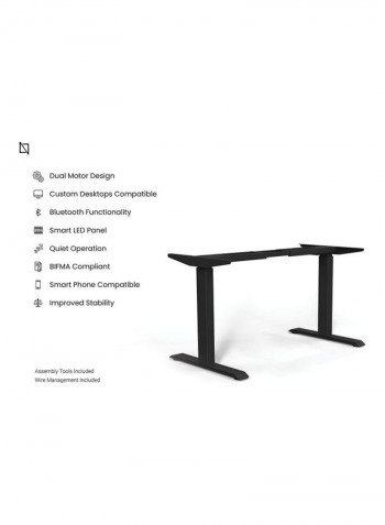 Bluetooth Height Adjustable Stand Desk Black