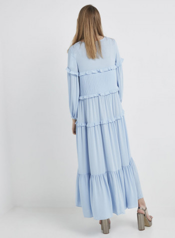 The Comfortable Three-Quarter Sleeve Maxi Dress Blue