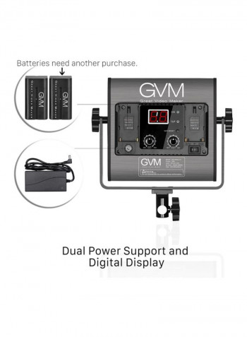 2-Piece Dimmable Bi-colour LED Video Panel Light Black