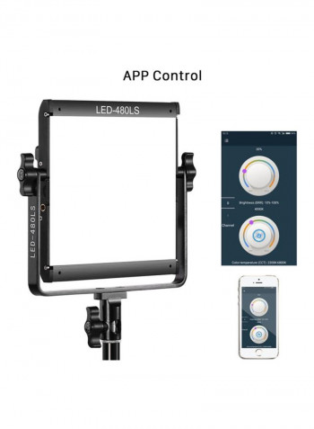 2-Piece Dimmable Bi-colour LED Video Panel Light Black
