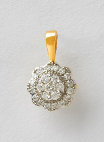 18 Karat Gold Sparkle Blossom Pendant