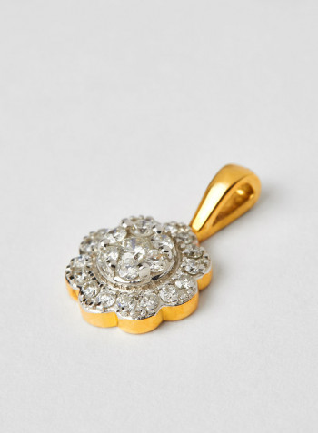 18 Karat Gold Sparkle Blossom Pendant
