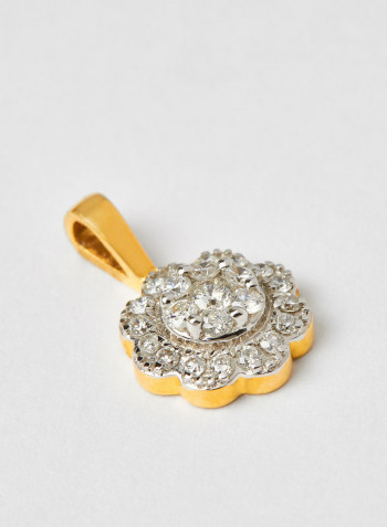 18 Karat Gold Sparkle Blossom Pendant
