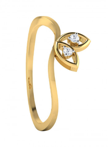 18K Gold Exquisite Design Ribbon Diamond Ring