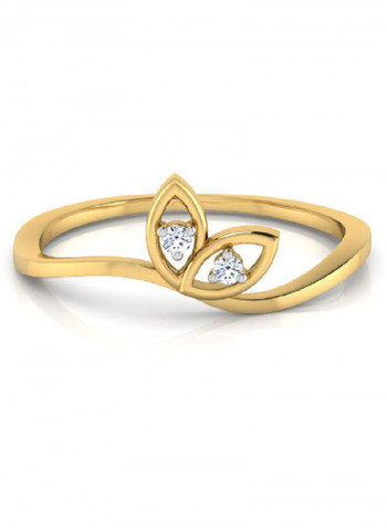 18K Gold Exquisite Design Ribbon Diamond Ring