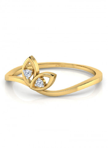 18K Gold Exquisite Design Ribbon Diamond Ring