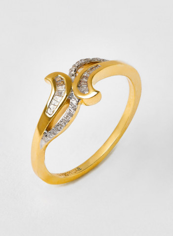 18 Karat Gold Bagguette Vibrant Ring
