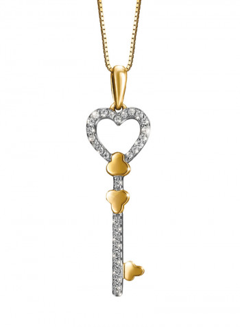 Heart Key Shaped 19 Pendant Necklace