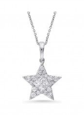 18 Karat White Gold 0.47 Carat Diamond Star Pendant
