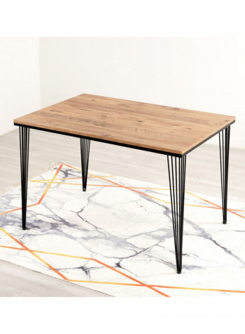 5-Piece Dining Table Set Brown/Black 85.5x127x5.5cm
