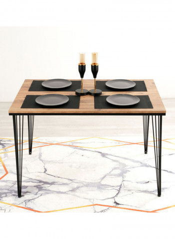 5-Piece Dining Table Set Brown/Black 85.5x127x5.5cm
