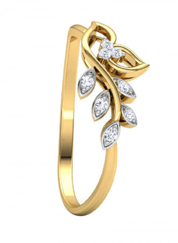 18K Gold Exquisite Design Leaf Diamond Ring