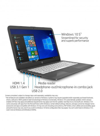 Stream 14-cb190nr Laptop With 14-Inch Display, Celeron N4000 Processor/4GB RAM/64GB Flash Memory/Intel UHD Graphics 600 Black