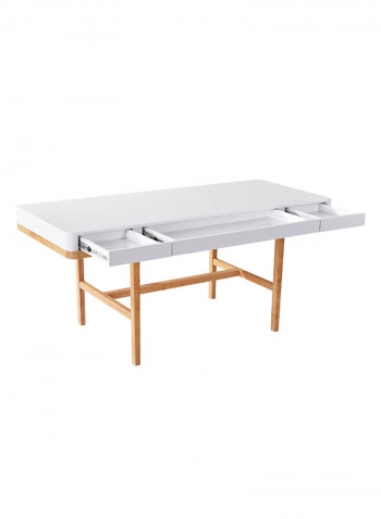 Natalia Study Desk White/Brown 70x76x166cm