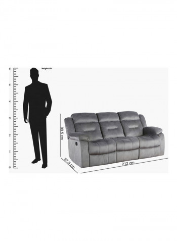 Keith 3-Seater Recliner Sofa Grey