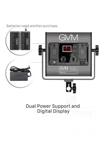 2-Piece Dimmable Bi-colour LED Video Panel Light Black