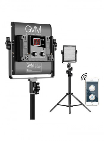 2-Piece Dimmable Bi-colour LED Video Panel Light Black