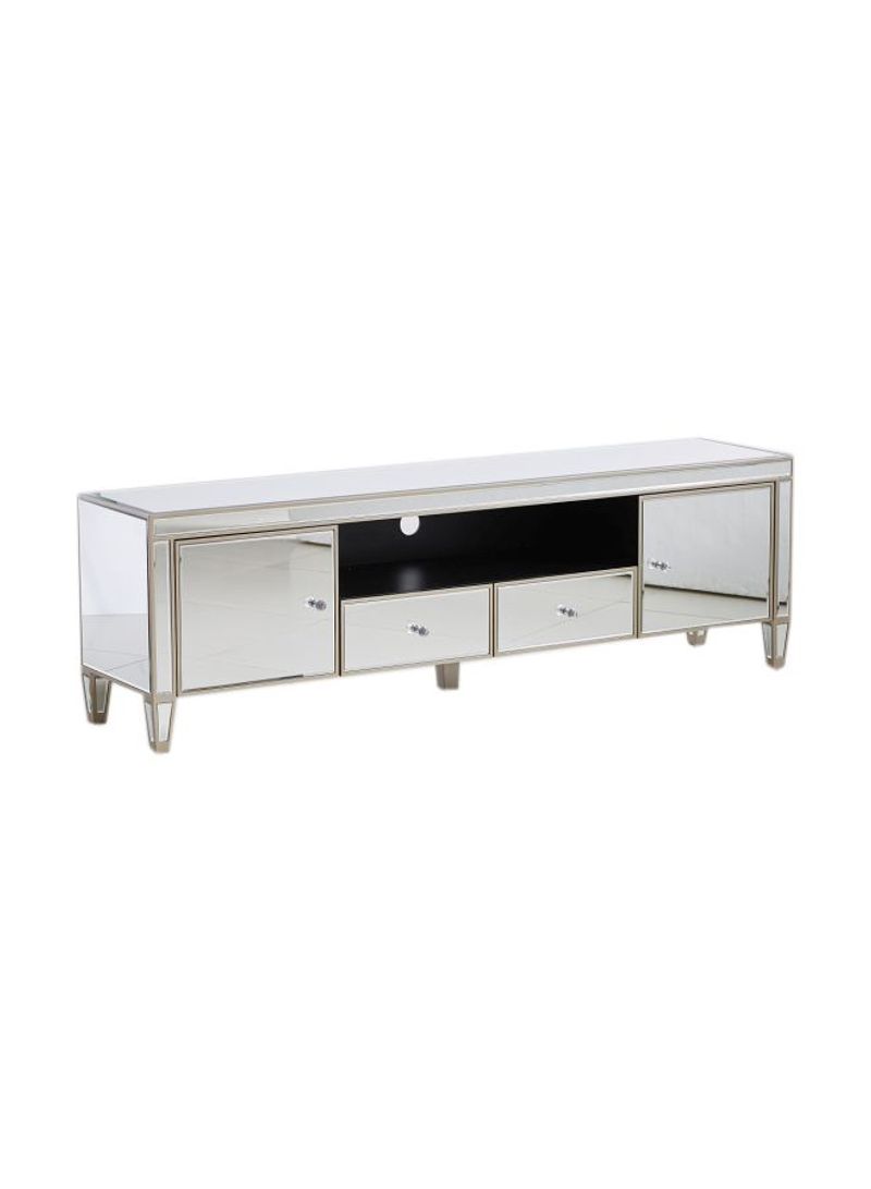 Mirage Mirrored Low TV-Unit With Drawers Mirror Champagne