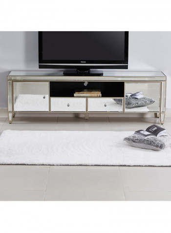 Mirage Mirrored Low TV-Unit With Drawers Mirror Champagne