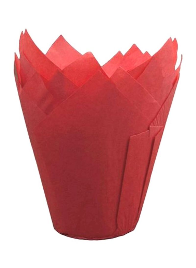 2000-Piece Disposable Tulip Baking Cup Red 2inch