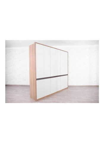 6-Door Stylus Wardrobe White/Brown 54x233x246cm