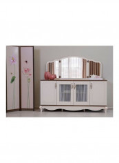 Aquarius Sideboard With Three Mirror White/Brown