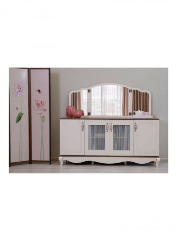 Aquarius Sideboard With Three Mirror White/Brown
