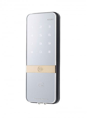 YDG 313 Shine Digital Glass Door Lock With RFID And Mirror Finish Silver