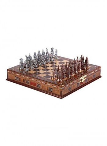 Ottoman vs Byzantine Metal Chess Board with Pieces