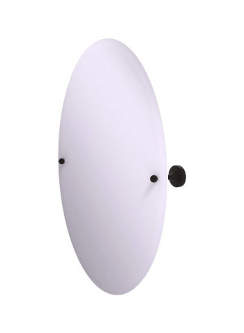 Sag Harbor Collection Frameless Oval Tilt Mirror White/Black 28.5x3.6x21inch
