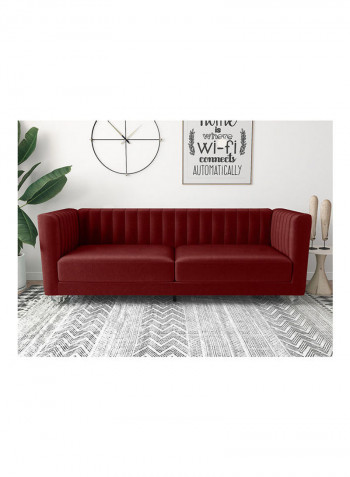 Catriona Three Seater Fabric Sofa Red