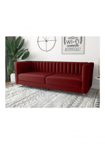 Catriona Three Seater Fabric Sofa Red