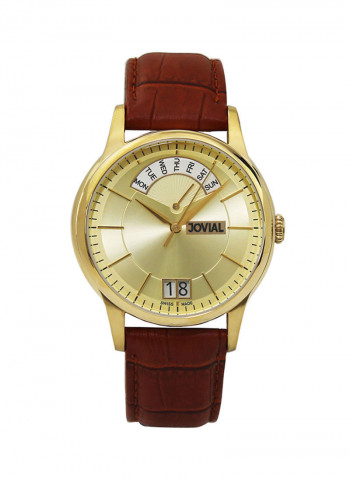 Men's Casual Leather Quartz Analog Wrist Watch 4589 GGLG 26