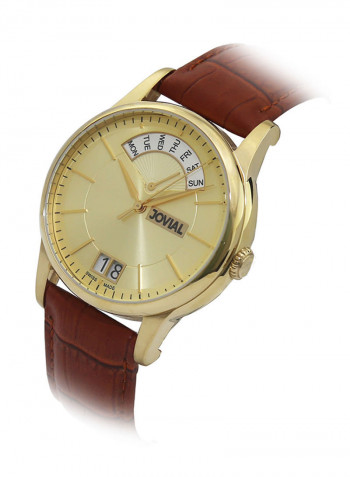 Men's Casual Leather Quartz Analog Wrist Watch 4589 GGLG 26