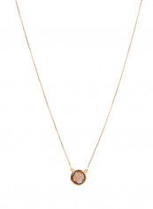 18 Karat Rose Gold Smoky Quartz Single Stone Necklace
