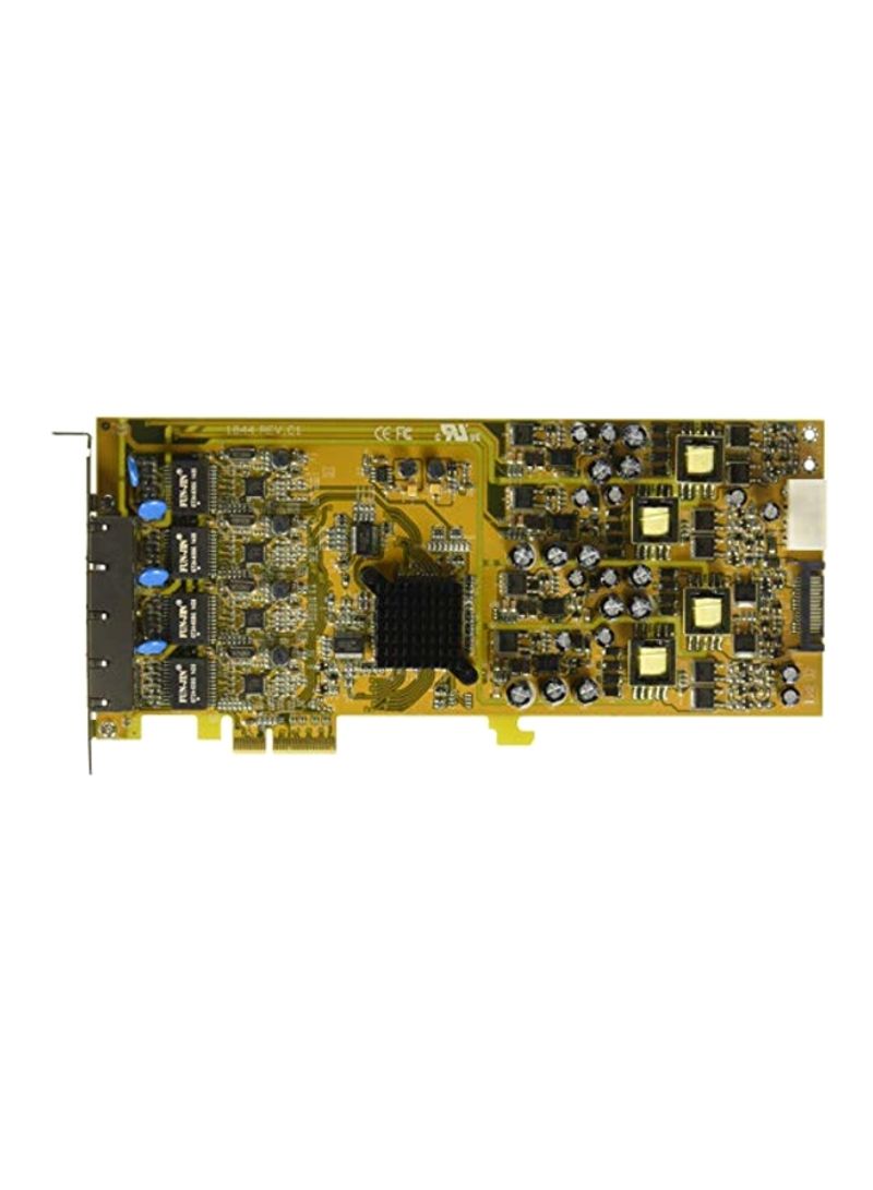 4-Port PCI Express Gigabit Ethernet network card Yellow/Green/Black